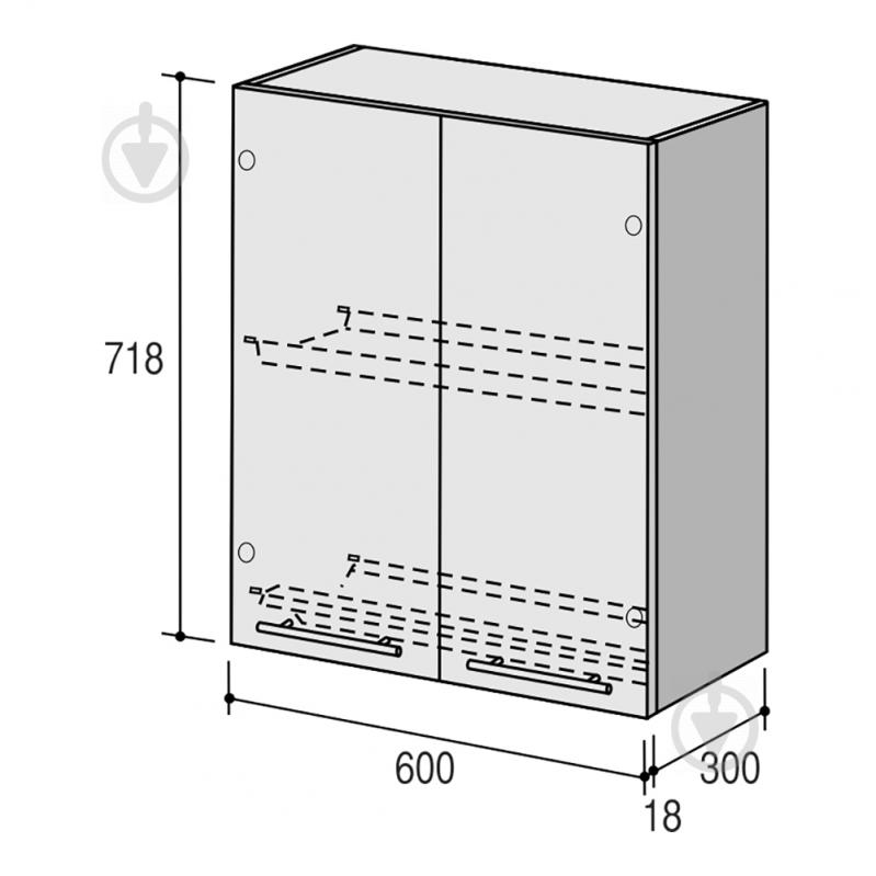 Шкаф верхний Руна МВСУ (2) 600x718x300 мм миндаль глянец/белый ROKO - фото 3