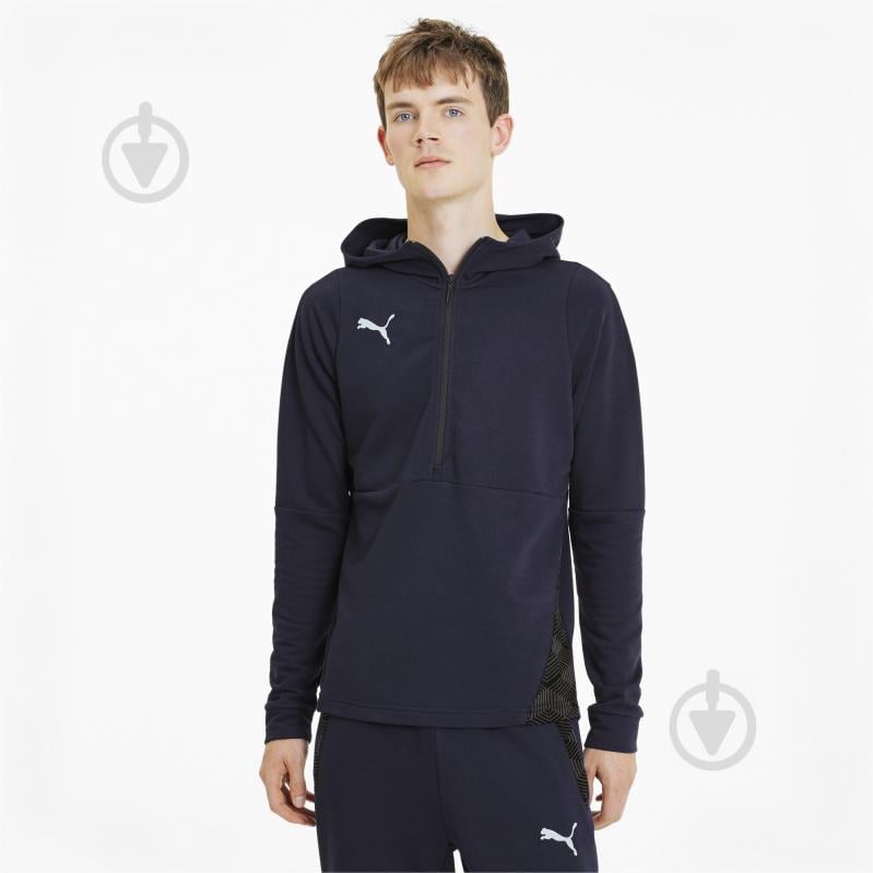 Джемпер Puma teamFINAL 21 Casuals Hoody 65649206 р. S синій - фото 1