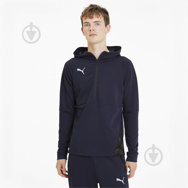 Джемпер Puma teamFINAL 21 Casuals Hoody 65649206 р. L синий - фото 1