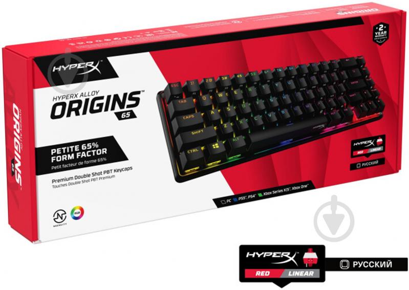 Клавиатура игровая HyperX Alloy Origins 65 HX Red USB (4P5D6AX#ACB) black - фото 8