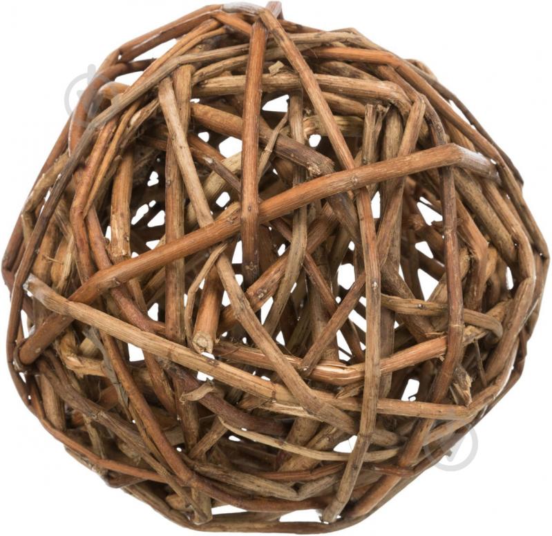 Игрушка для грызунов Trixie мяч 13 см плетеный натуральный 61943 - фото 1