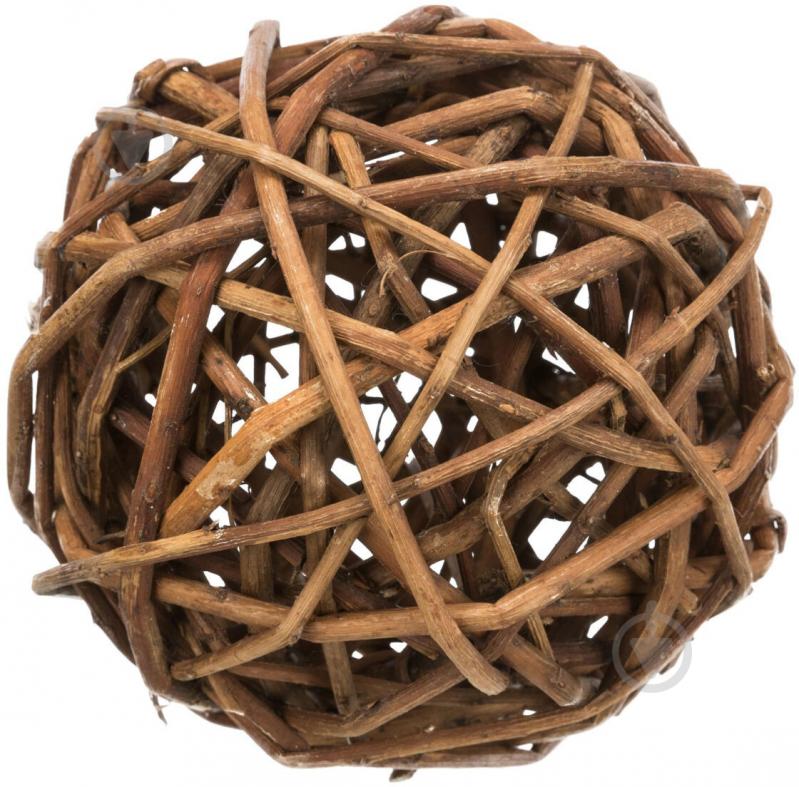 Игрушка для грызунов Trixie мяч 13 см плетеный натуральный 61943 - фото 2