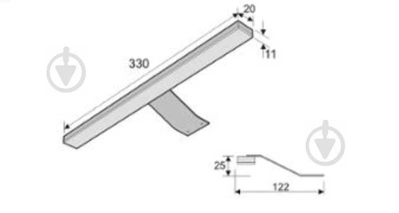 Підсвітка для меблів Mebelbos LED 2 x 3,6 Вт теплий 3000 К MSWD-LED-Z2TG3/36/AL/BC-2X3.6W-M - фото 2