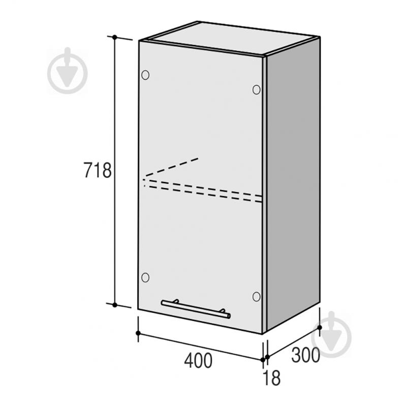 Шкаф верхний Руна МВ 400x718x300 мм какао глянец/белый ROKO - фото 3
