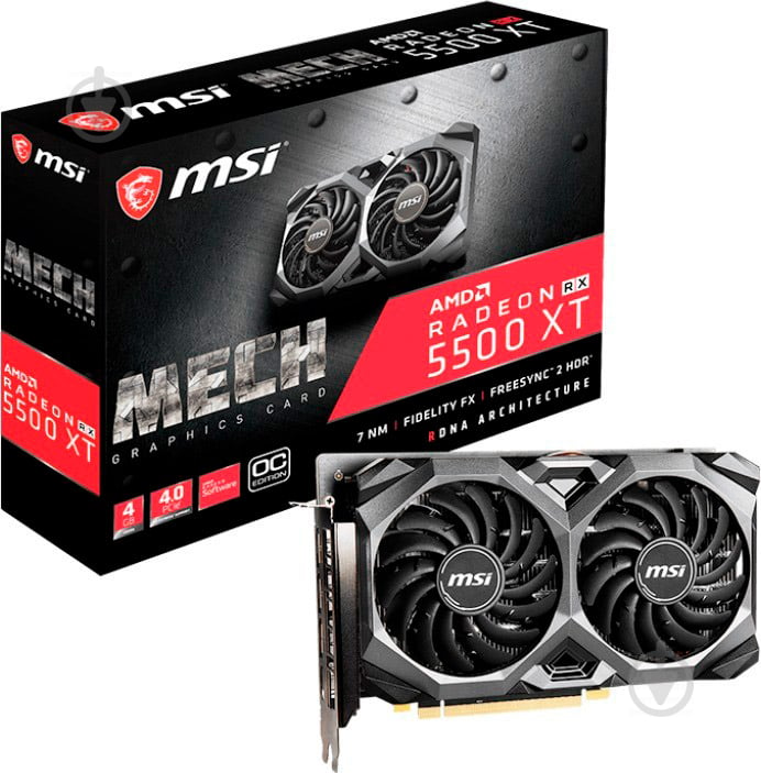 Відеокарта MSI RX 5500 XT Mech OC 4GB GDDR6 128bit (RX5500 XT MECH 4G OC) - фото 5