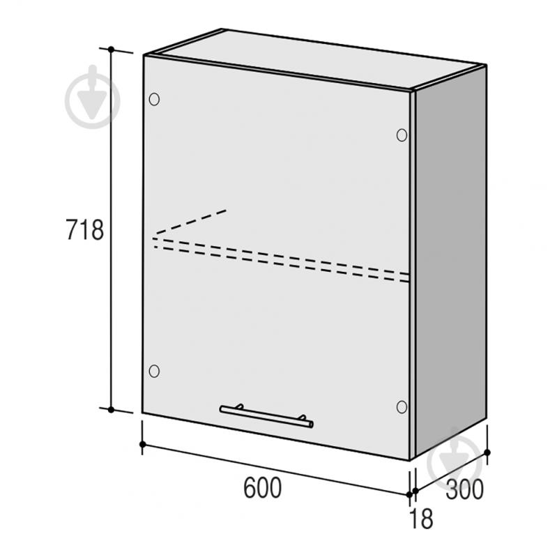 Шафа верхня Руна МВ (1) 600x718x300 мм какао глянець/білий ROKO - фото 3