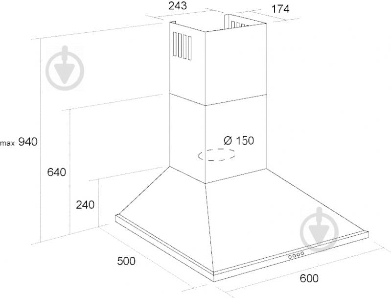 Витяжка Pyramida KH 60 (1000) WH - фото 6