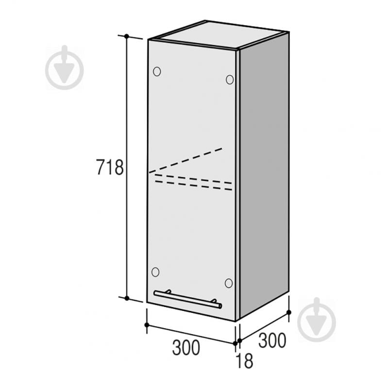 Шкаф верхний Руна МВ 300x718x300 мм какао глянец/белый ROKO - фото 3