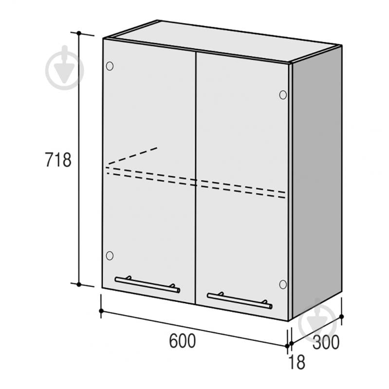 Шкаф верхний Руна МВ (2) 600x718x300 мм какао глянец/белый ROKO - фото 3