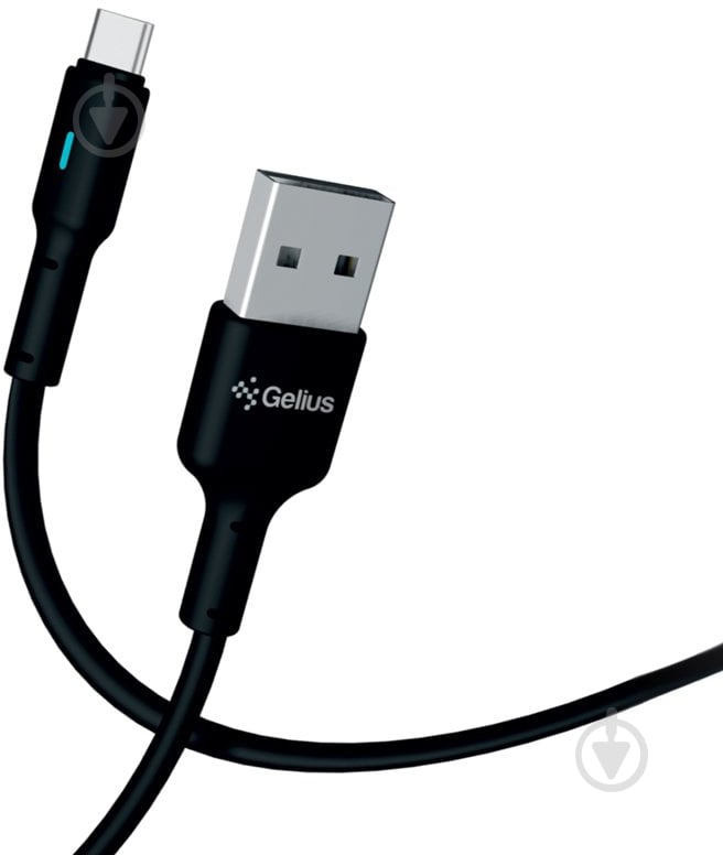 USB-кабель Gelius Lumin Lamp GP-UC100C USB-A to Type-C (30W) 2 м чорний (00000100087) - фото 1