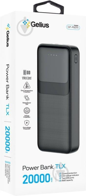 Повербанк Gelius TLX GP-PB311i 10W 20000 mAh black (00000100288) - фото 7