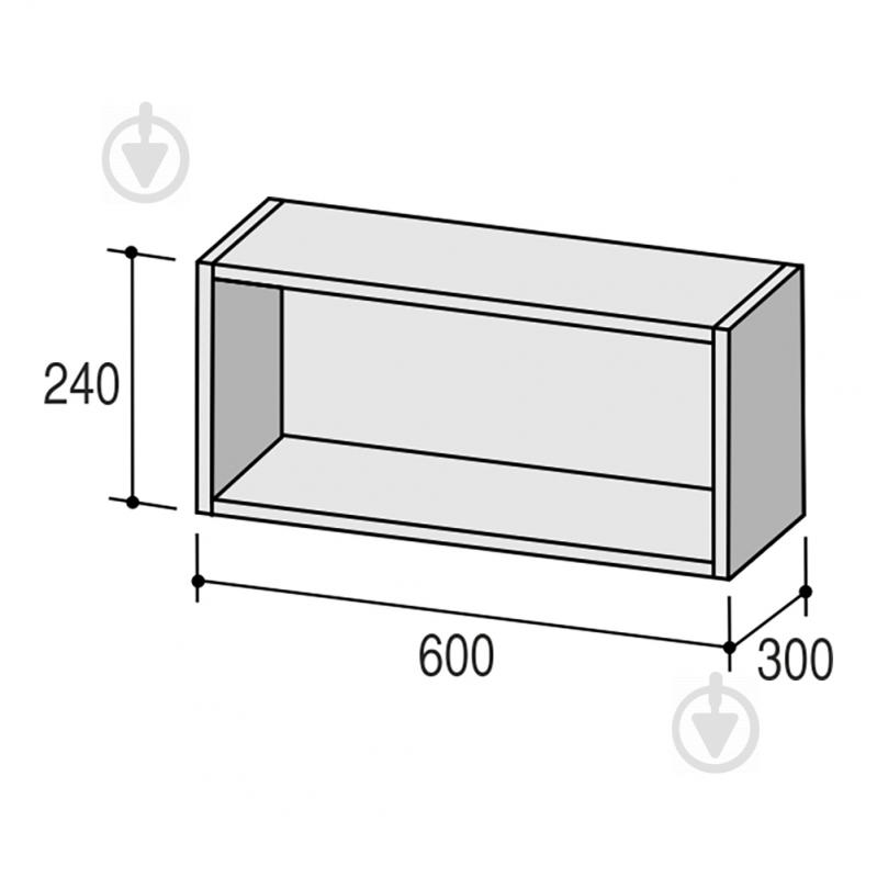 Шафа верхня Руна МВОГ 600x240x300 мм дуб полярний ROKO - фото 2