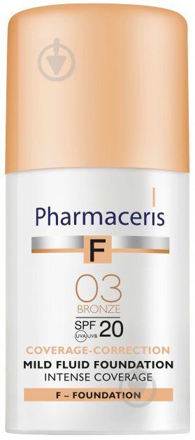 Флюїд Pharmaceris F SPF 20 інтенсивно маскуючий 03 bronze 30 мл - фото 1