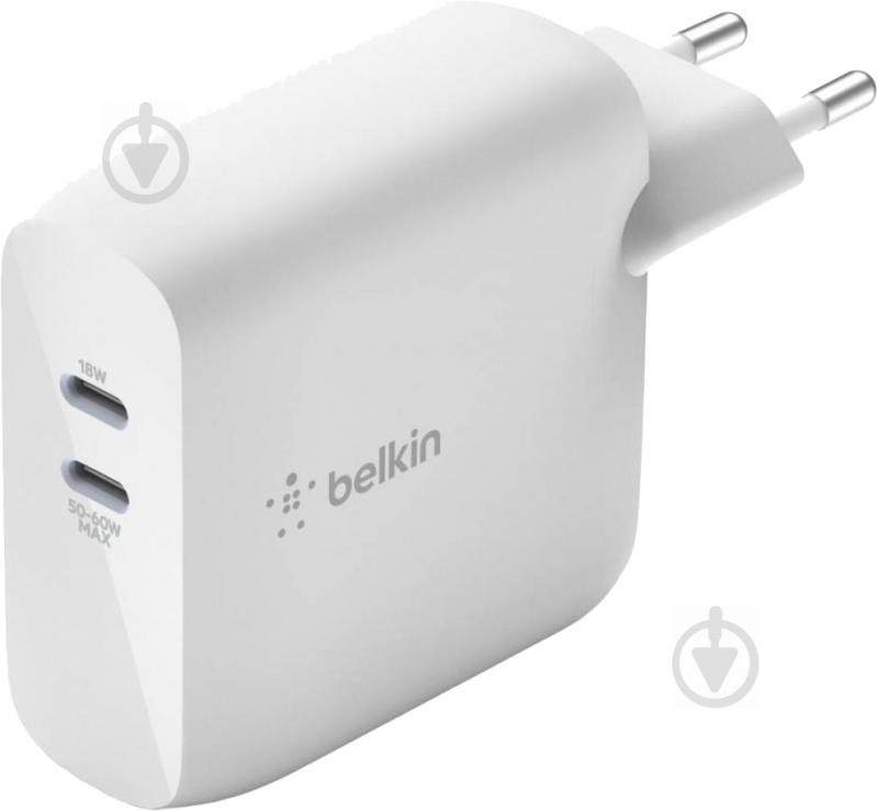 Зарядное устройство Belkin Gan (50+18w) Dual Usb-с, White (wch003vfwh) - фото 3