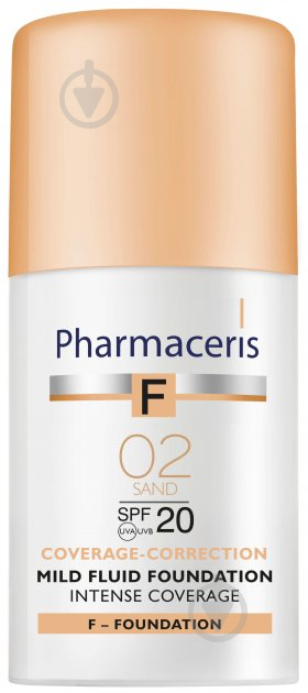 Флюїд Pharmaceris F SPF 20 інтенсивно маскуючий 02 sand 30 мл - фото 1