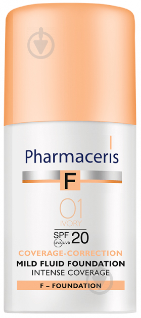 Флюїд Pharmaceris F SPF 20 інтенсивно маскуючий 01 ivory 30 мл - фото 1