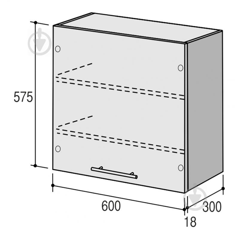 Шкаф верхний Руна МВВ правый 600x575x300 мм арктика глянец/белый ROKO - фото 3