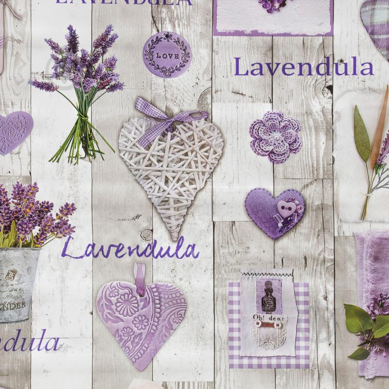 Клеенка на стол UP! (Underprice) с подкладкой Лаванда 1,4м  лавандовый - фото 2