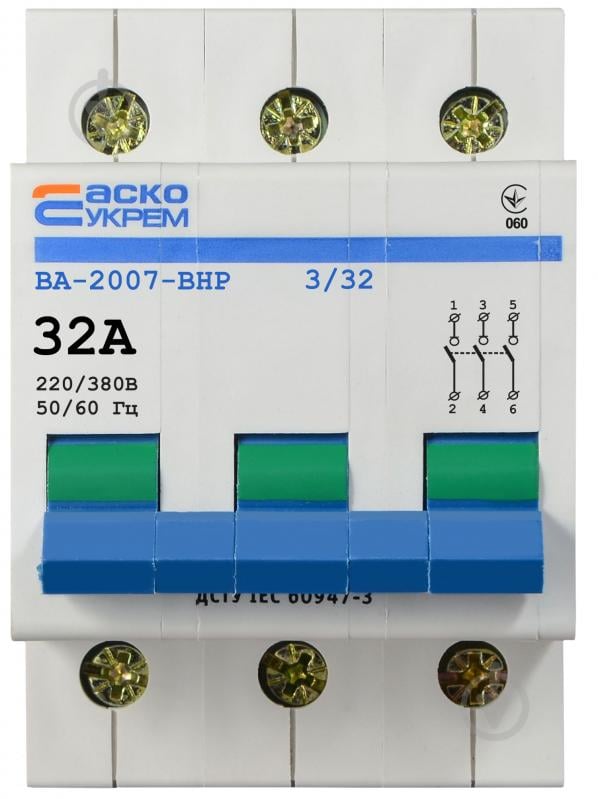 Вимикач-роз'єднувач АСКО-Укрем ВА-2007 ВРН 3р 32А 32 A0010070019 - фото 1