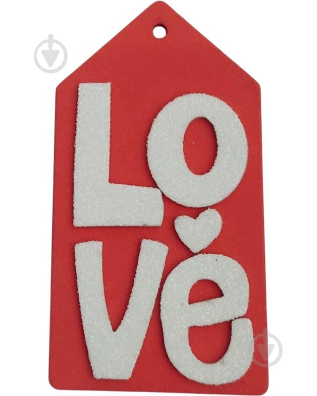 Декоративний елемент GoToArt Бірка Love 8 см червона 125448 - фото 1