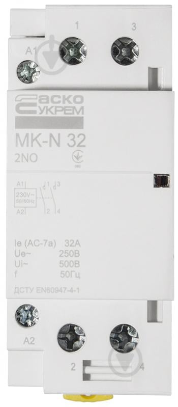 Контактор АСКО-Укрем КМ MK-N 2P 32A 2NO 220V A0040030031 - фото 1