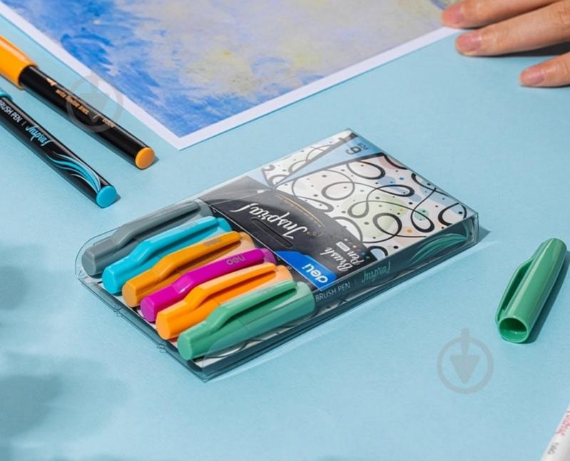 Фломастеры 6 цветов Brush Pen EU304 Deli - фото 4