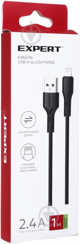 Кабель Expert USB-A to Lightning 2.4А 1 м black - фото 3