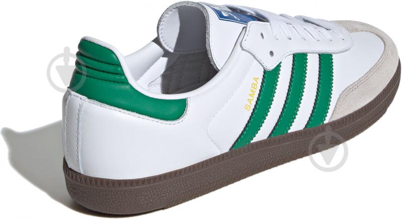 Кроссовки мужские демисезонные Adidas SAMBA OG IG1024 р.42 2/3 белые с зеленым - фото 4