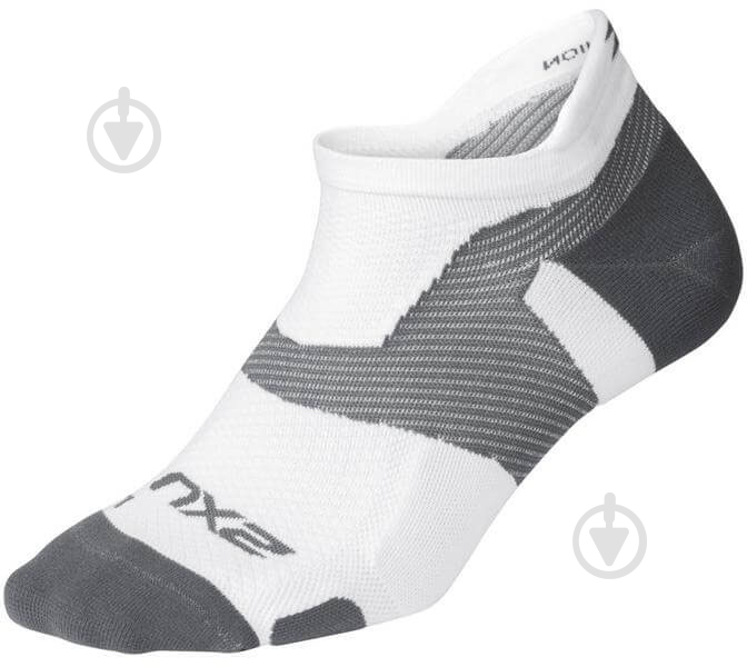 Носки 2XU Vectr LightCushion NoShow Sock р.L UA5042e_WHT/GRY р.42-46 белый - фото 2