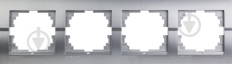 Рамка четырехместная Lezard DERIY горизонтальная темно-серый металлик 702-2900-149 - фото 1