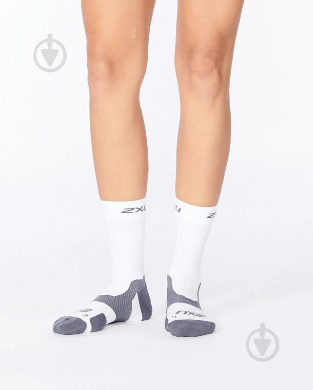 Шкарпетки 2XU Vectr Light Cushion Crew Socks р.M UA7005e_WHT/GRY р.38-40 білий - фото 2