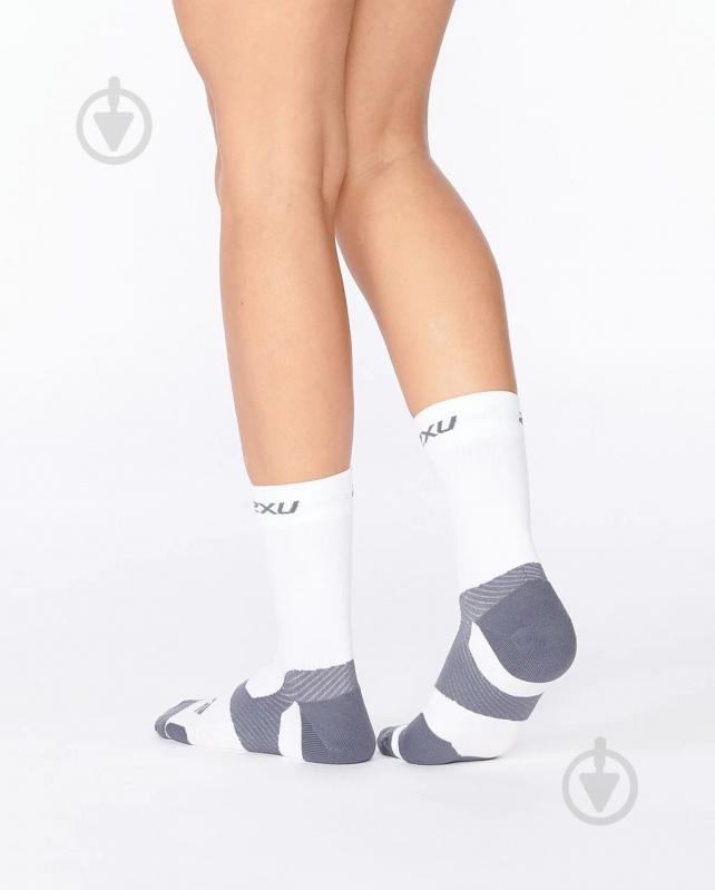 Шкарпетки 2XU Vectr Light Cushion Crew Socks р.M UA7005e_WHT/GRY р.38-40 білий - фото 3