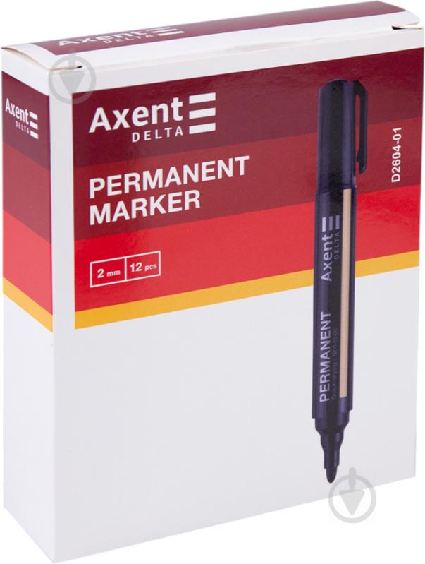 Маркер Axent Permanent Standard 2 мм черный D2604-01 - фото 2