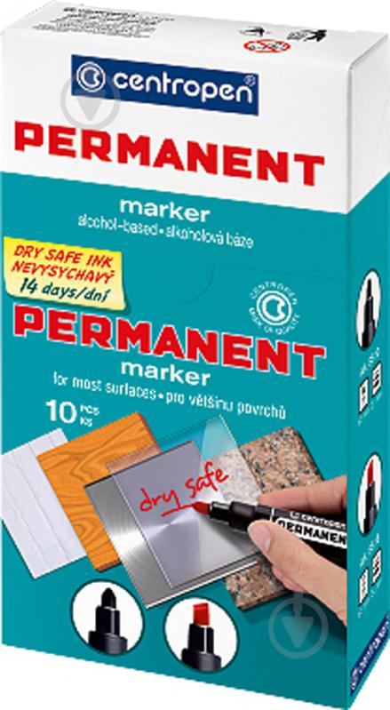 Маркер Centropen Permanent Dry Safe 2,5 мм 8510/04 зеленый - фото 2