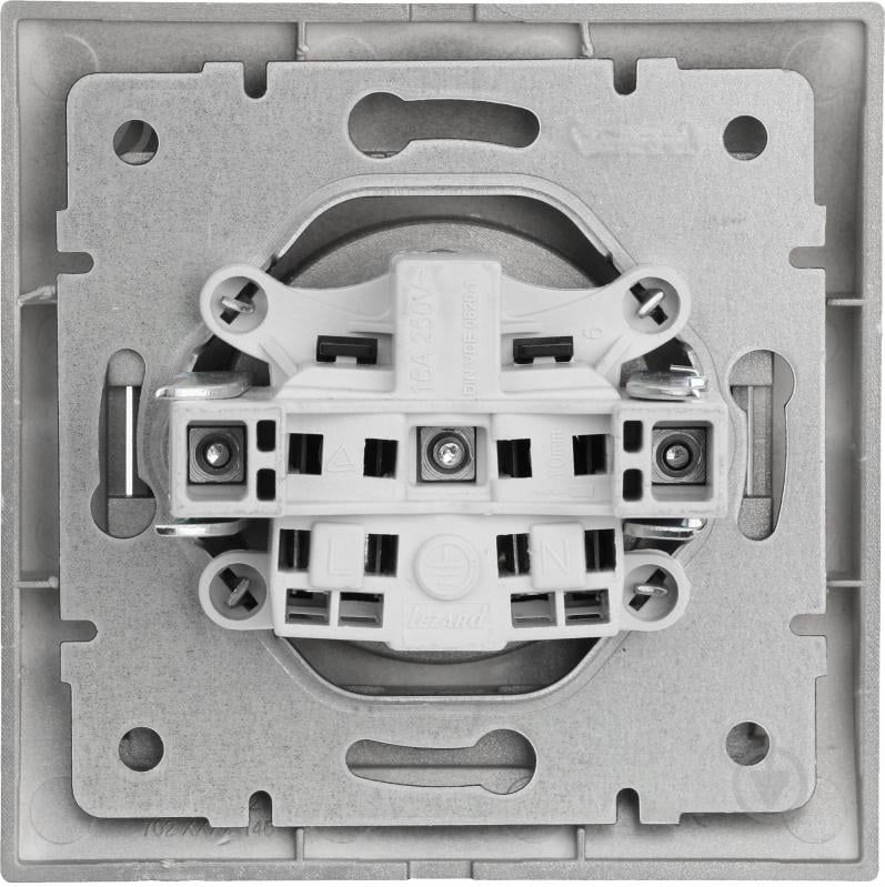 Розетка без заземления Lezard Deriy 16 А 250 В без шторок темно-серый металлик 702-2929-121B - фото 3