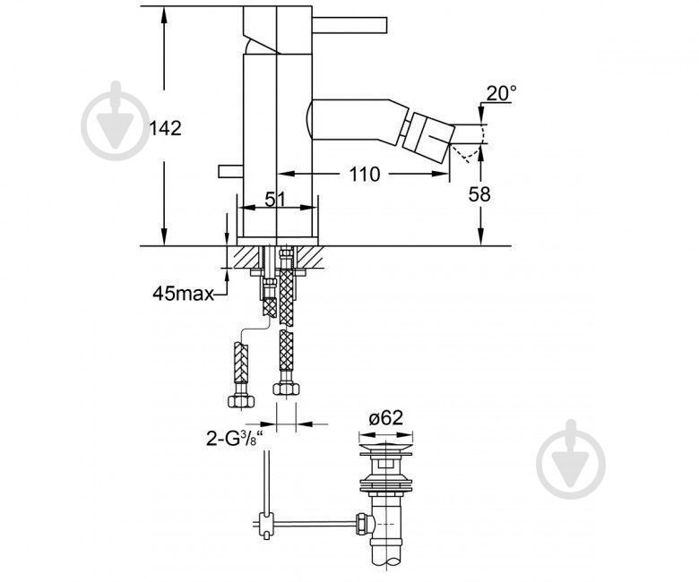 Змішувач для біде Steinberg 107 1300 - фото 2 Змішувач для біде Steinberg 107 1300 - фото 2