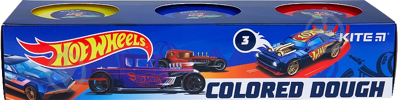 Тісто для ліплення Hot Wheels 3 кольори по 75 г (HW21-151) KITE - фото 1