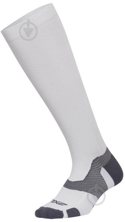 Носки 2XU Vectr L.Cush Full Length Socks р.M1 (икра 32-37 см) UA5155e_WHT/GRY р.38-40 белый - фото 2