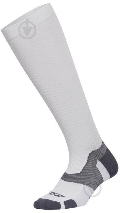 Шкарпетки 2XU Vectr L.Cush Full Length Socks р.L2 (литка 41-46 см) UA5155e_WHT/GRY р.42-46 білий - фото 2