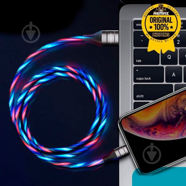 Дата-кабель Remax Lightning – USB 1 м черный (RC-130I-BLACK) - фото 3