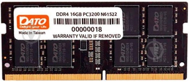 Оперативна пам'ять Dato SODIMM DDR4 16 GB (1x16GB) 3200 MHz (DT16G4DSDND32) - фото 1