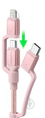 Дата-кабель Spigen USB 2.0 AM – Type-C/micro 5P/Lightning розовый (000CB23018) - фото 4