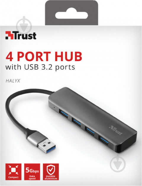 USB-хаб Trust Halyx 4-Port USB-A 3.2 Aluminium (23327) - фото 7