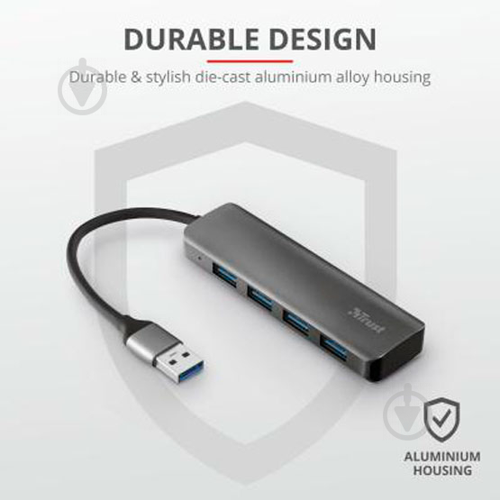 USB-хаб Trust Halyx 4-Port USB-A 3.2 Aluminium (23327) - фото 11