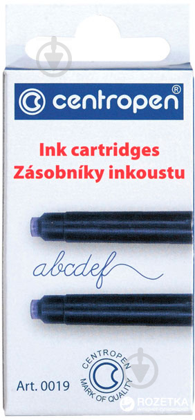 Картридж для пір’яних ручок синій 0019/6 Centropen 6 шт. - фото 1