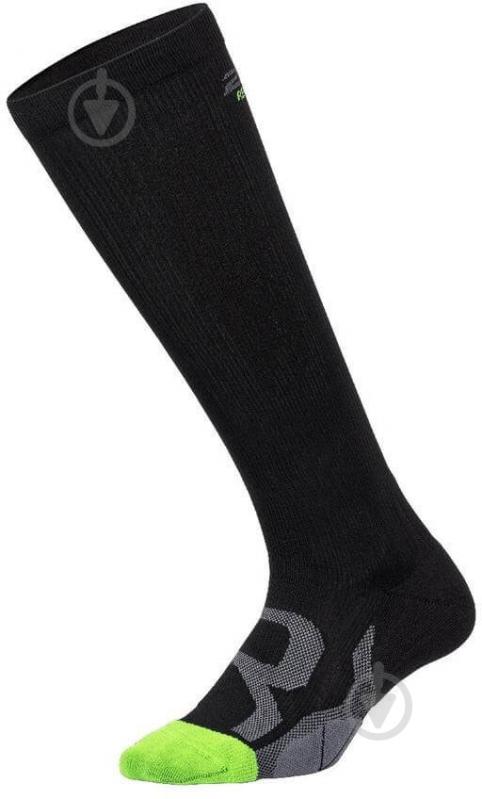 Шкарпетки 2XU Comp Socks for Recovery р.L1 (литка 36-40 см) UA5691e_BLK/GRY р.42-46 чорний - фото 2