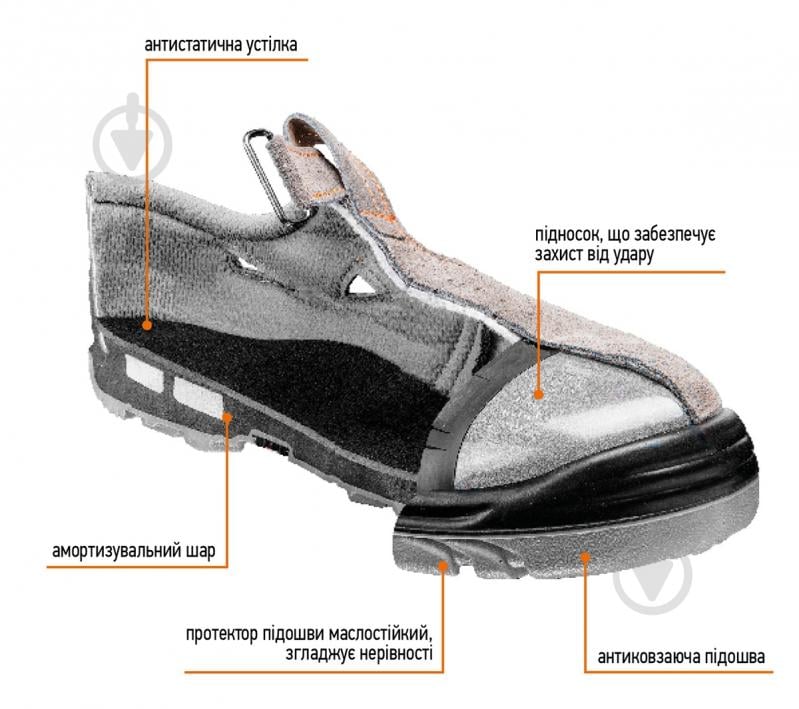 Сандалии рабочие NEO tools S1 SRA с композитным подноском р.37 82-080 коричневый - фото 2