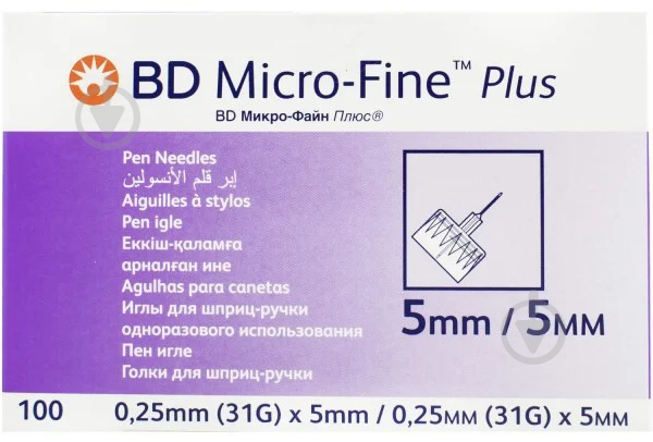 Голки для шприц-ручки BD Micro-Fine Plus 31G (0.25 x 5 мм) 1 шт. - фото 1