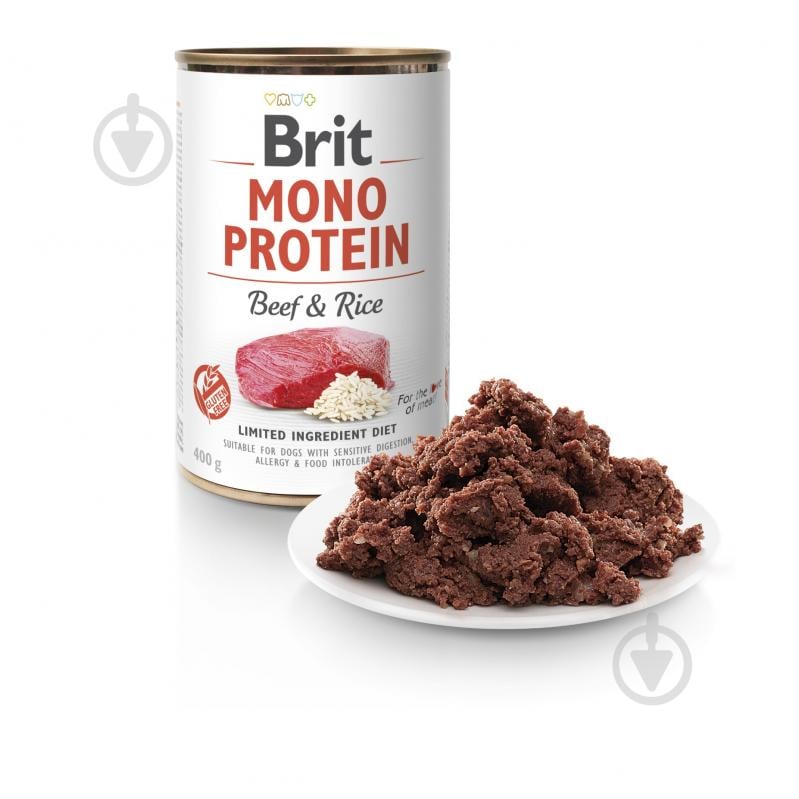 Консерва для собак для всех пород Brit Care Mono Protein говядина и рис 400 г - фото 2