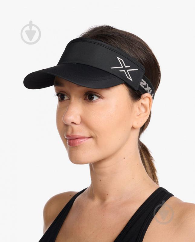 Кепка 2XU Performance Visor UQ6165f_BLK/BLK OS чорний - фото 4